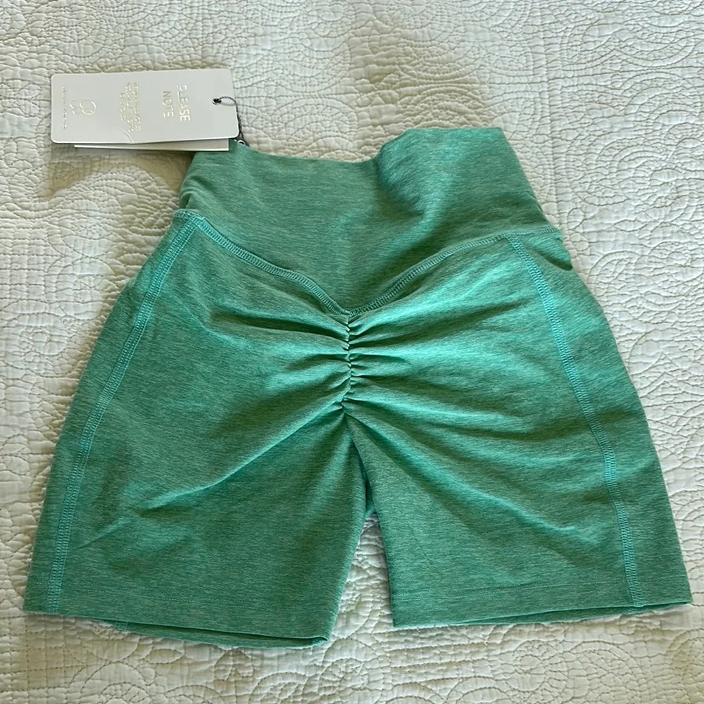 Bombshell Sportswear Green Bike Shorts - Picture 2 of 3